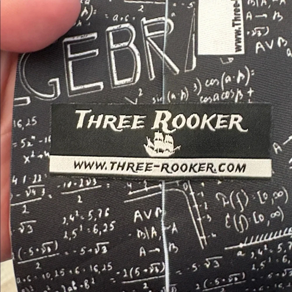 Three Rooker Algebra Allover Mathematics Black White Polyester Necktie Tie